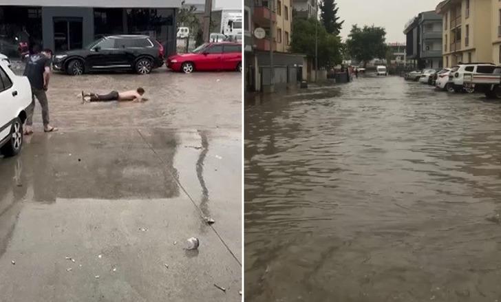 
Bursa ve ilçelerinde sağanak yağış hayatı felç etti! Caddeler göle döndü, ev ve iş yerlerini su bastı
