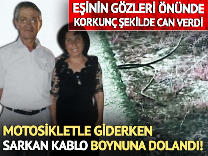 
İzmir'de akılalmaz olay: Motosikletle giderken sarkan kablo boynuna dolandı 
