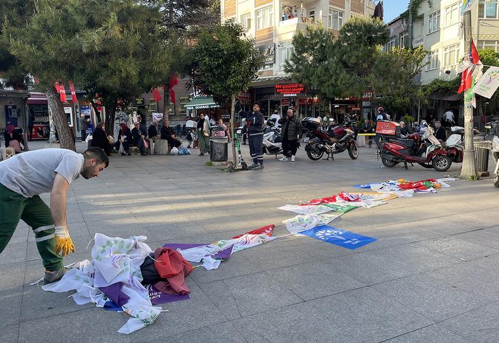 
Siyasi propaganda serbestliği sona erdi! Partilerin bayrak ve pankartları toplandı
